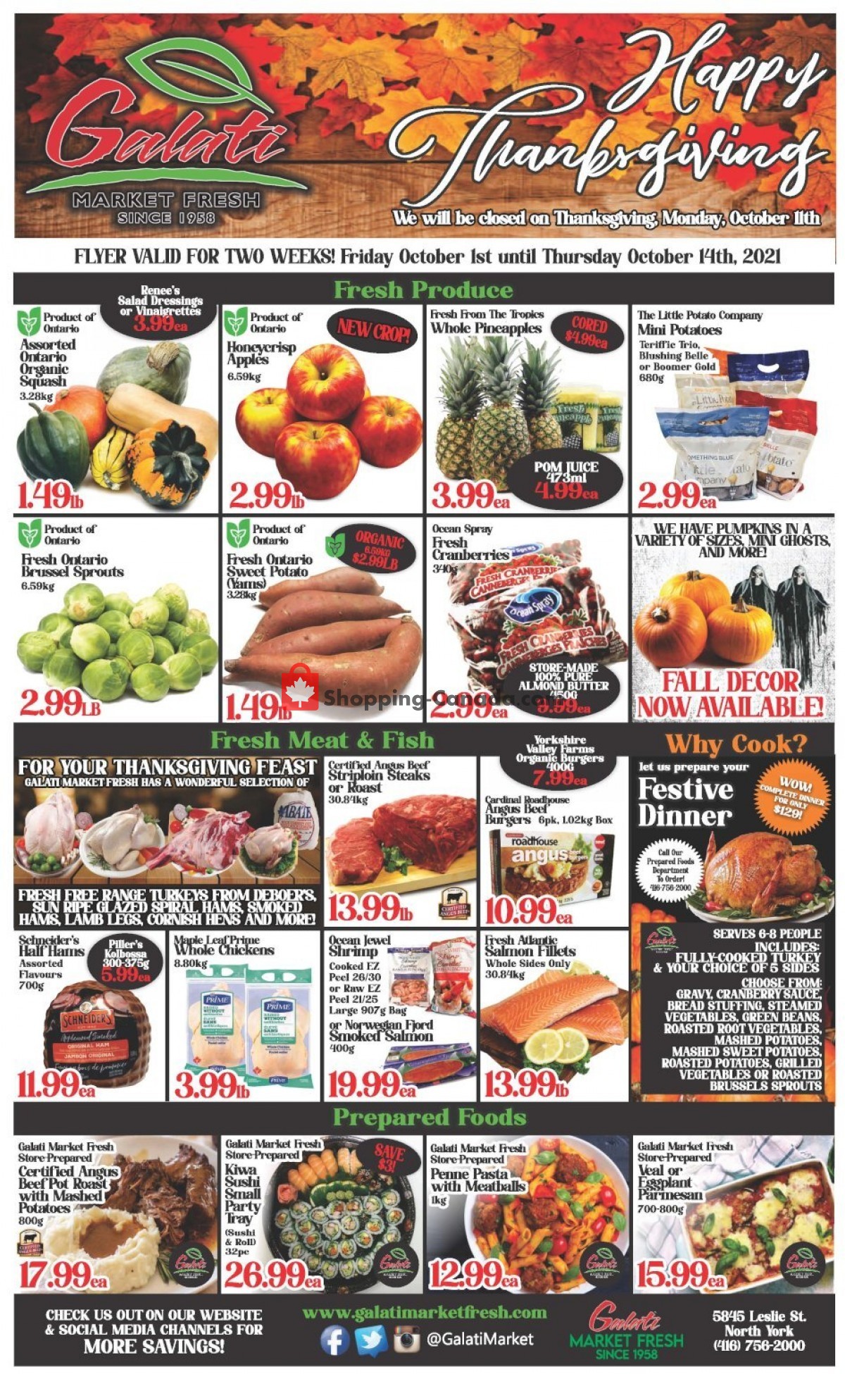 Galati Market Fresh flyer from Friday October 1, 2021 to Thursday October 14, 2021 - page 1
