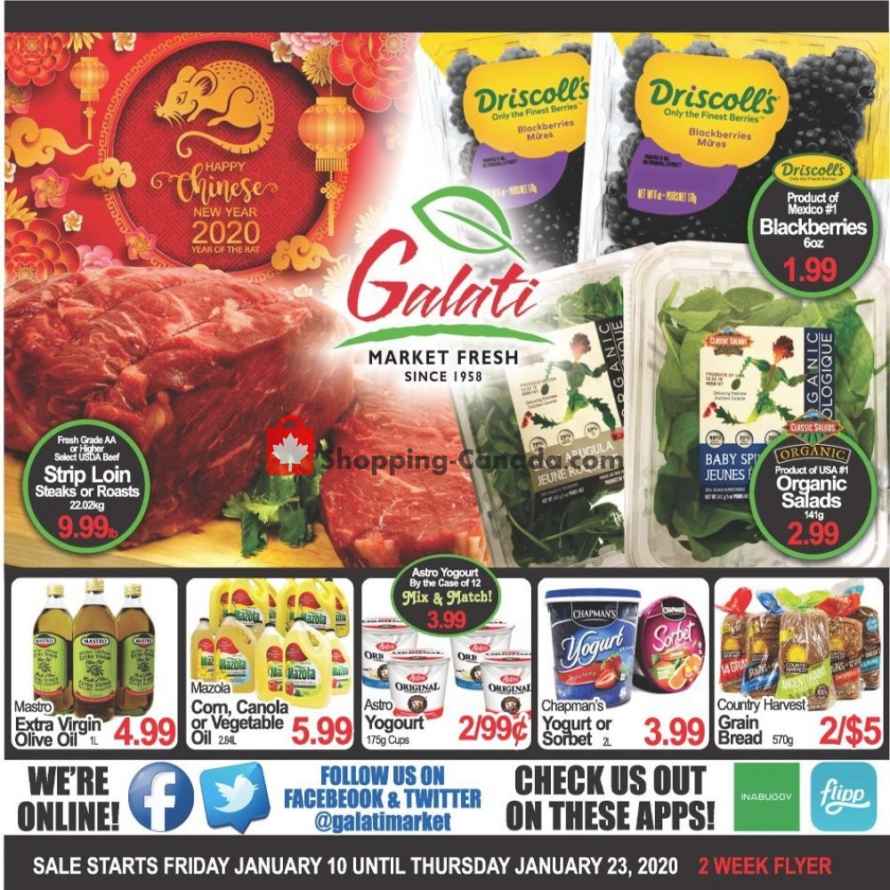 Galati Market Fresh flyer from Friday January 10, 2020 to Thursday January 23, 2020 - page 1