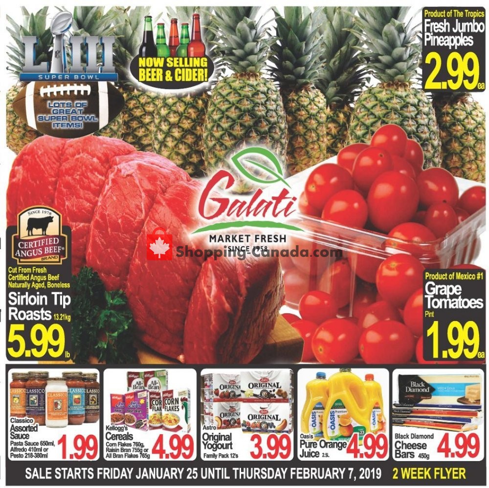Galati Market Fresh flyer from Friday January 25, 2019 to Thursday February 7, 2019 - page 1