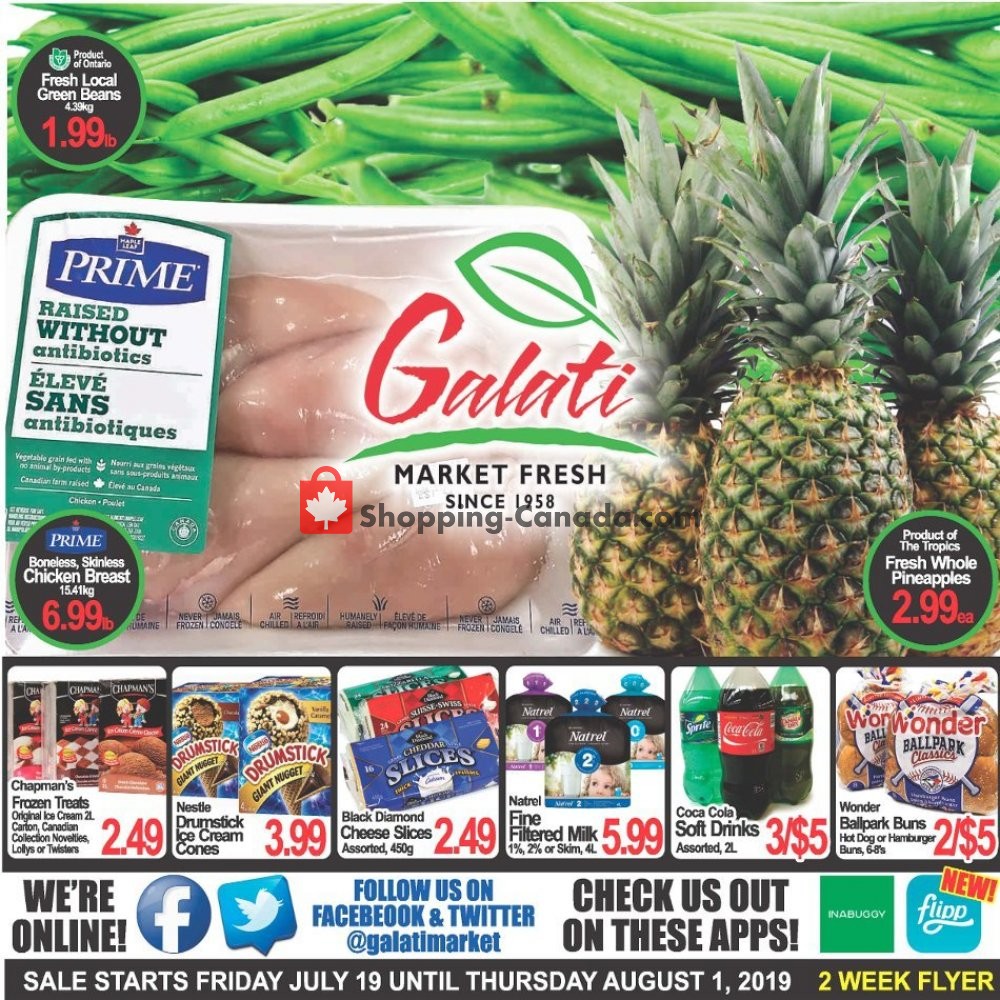 Galati Market Fresh flyer from Friday July 19, 2019 to Thursday August 1, 2019 - page 1