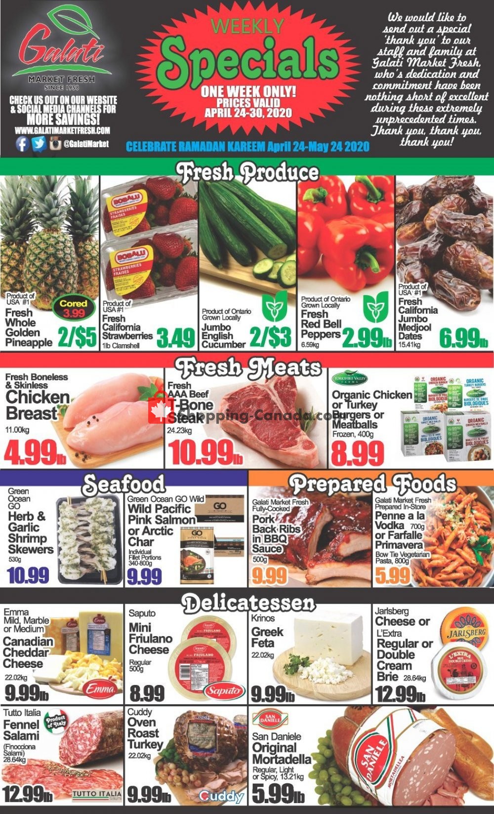 Galati Market Fresh flyer from Friday April 24, 2020 to Sunday May 24, 2020 - page 1