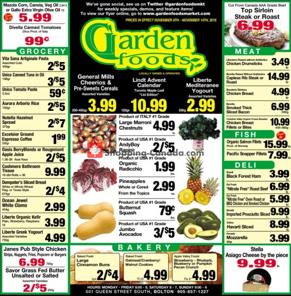 Garden Foods flyer from Friday November 8, 2019 to Thursday November 14, 2019 - page 1