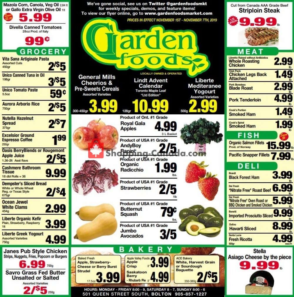 Garden Foods flyer from Friday November 1, 2019 to Thursday November 7, 2019 - page 1