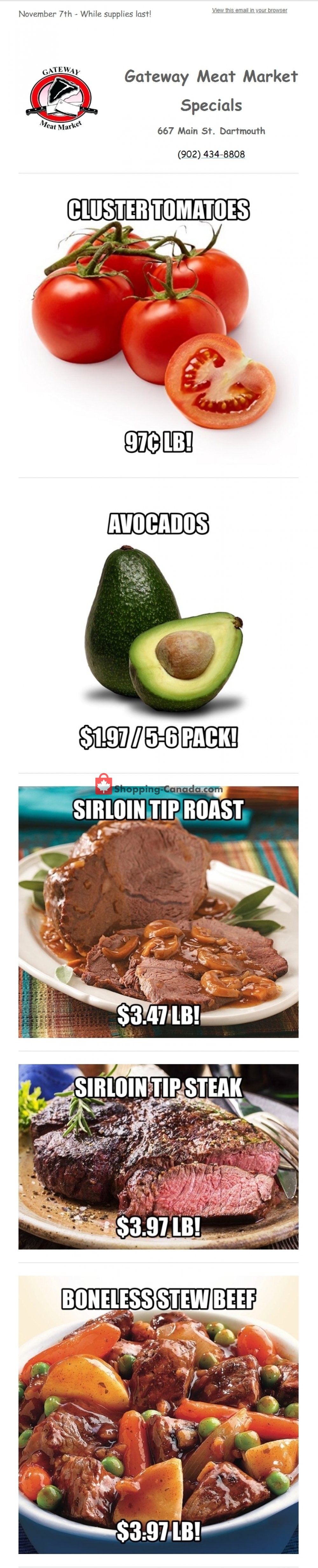 Gateway Meat Market flyer from Thursday November 7, 2019 to Wednesday November 13, 2019 - page 1