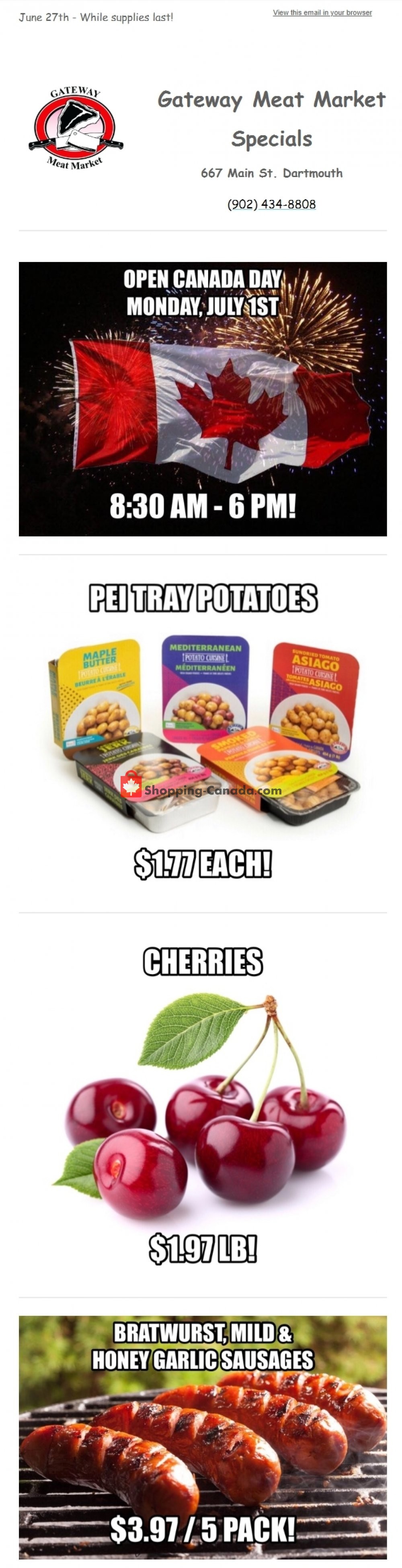 Gateway Meat Market flyer from Thursday June 27, 2019 to Wednesday July 3, 2019 - page 1