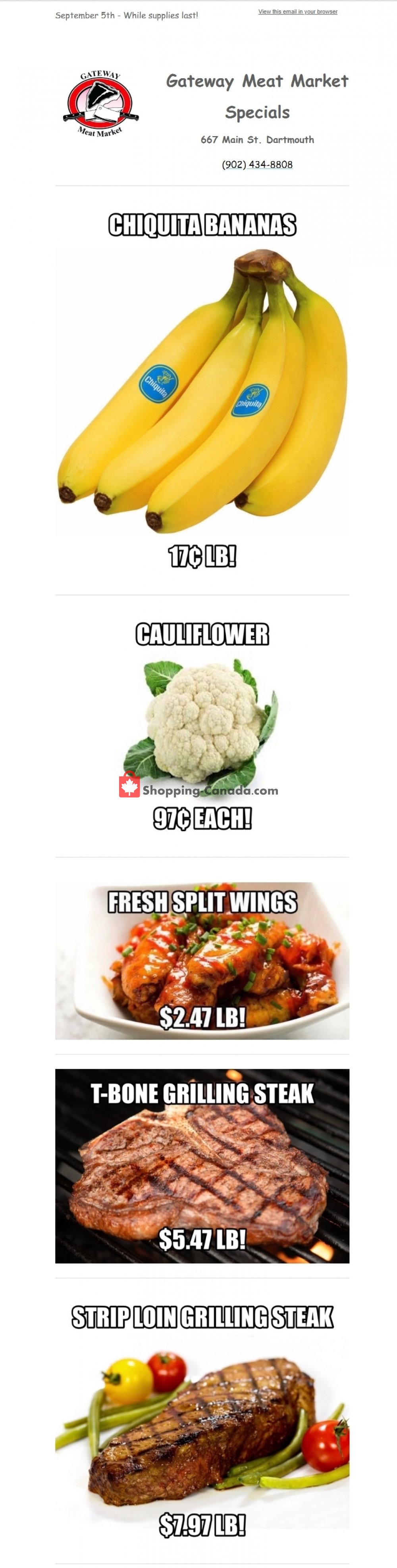 Gateway Meat Market flyer from Thursday September 5, 2019 to Wednesday September 11, 2019 - page 1