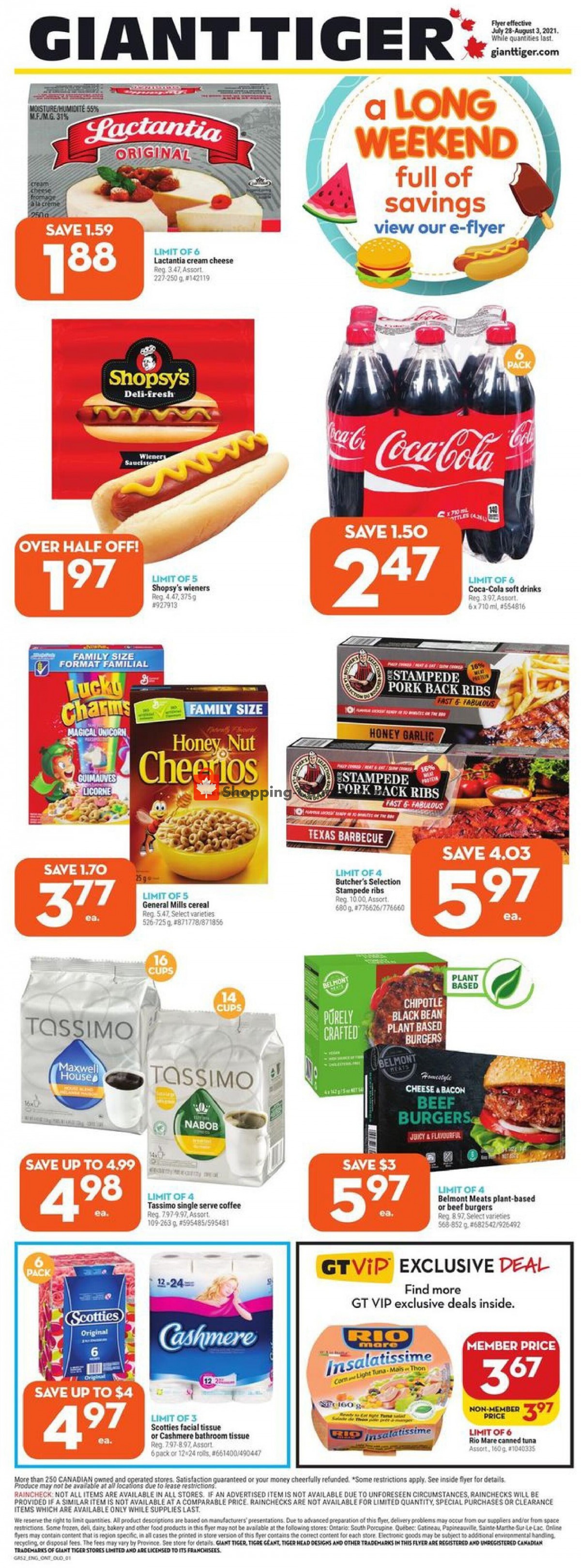 Giant Tiger Canada, flyer (A Long Weekend Full of Savings ON) July