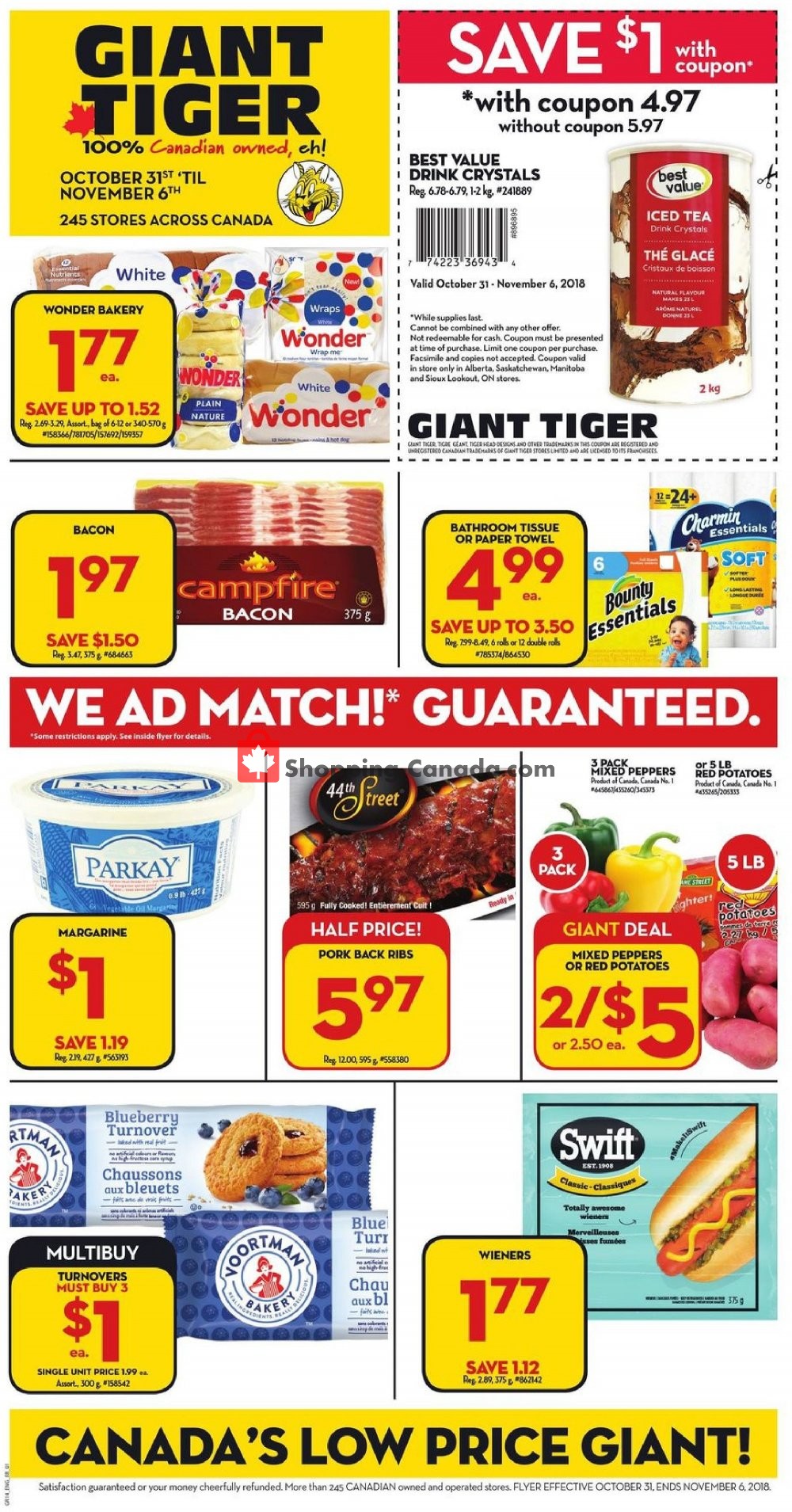 Giant Tiger Canada, flyer (AB) October 31 November 6, 2018