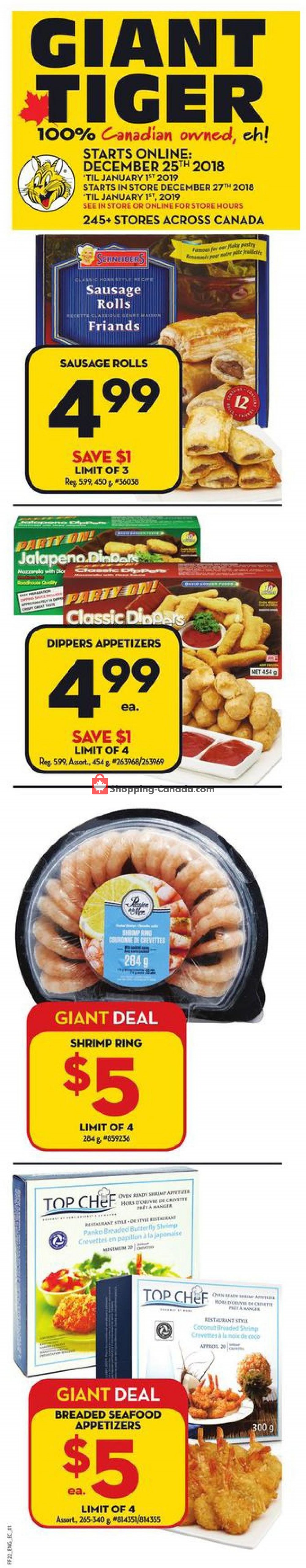 Giant Tiger flyer from Tuesday December 25, 2018 to Tuesday January 1, 2019 - page 1