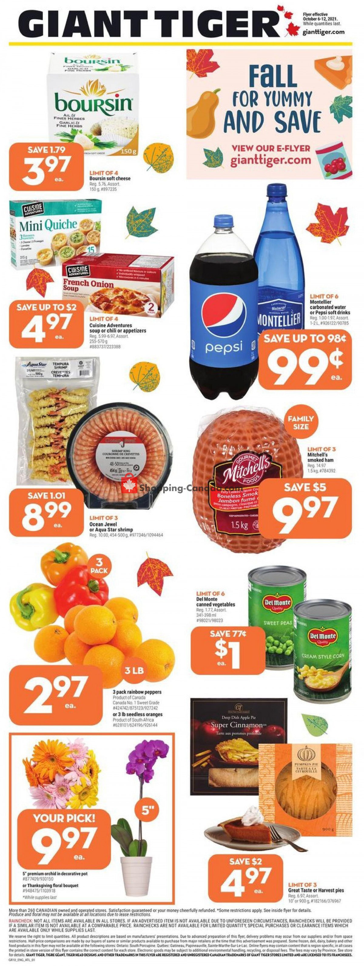 Giant Tiger flyer from Wednesday October 6, 2021 to Tuesday October 12, 2021 - page 1