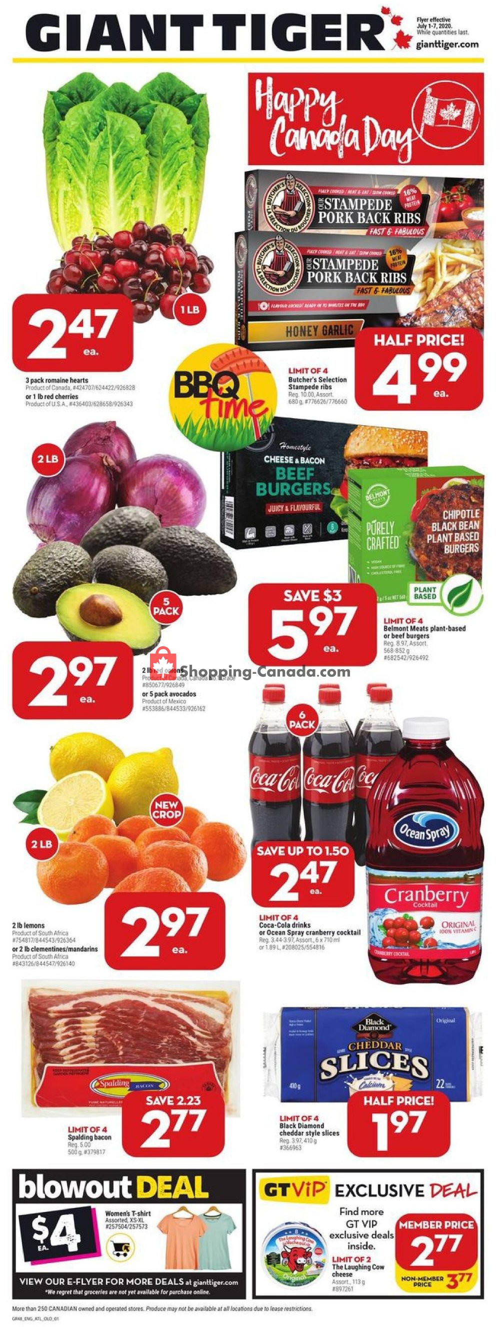 Giant Tiger Canada, flyer (Happy Canada Day Atlantic) July 1