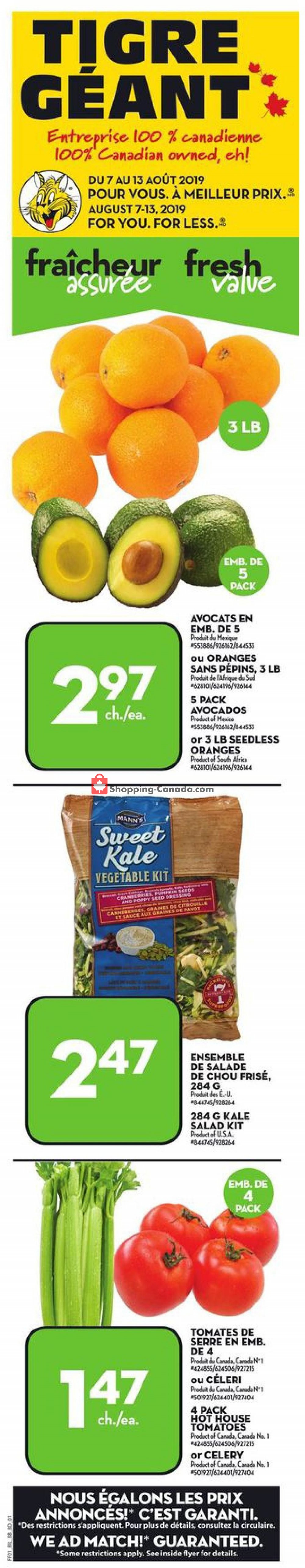 Giant Tiger flyer from Wednesday August 7, 2019 to Tuesday August 13, 2019 - page 1