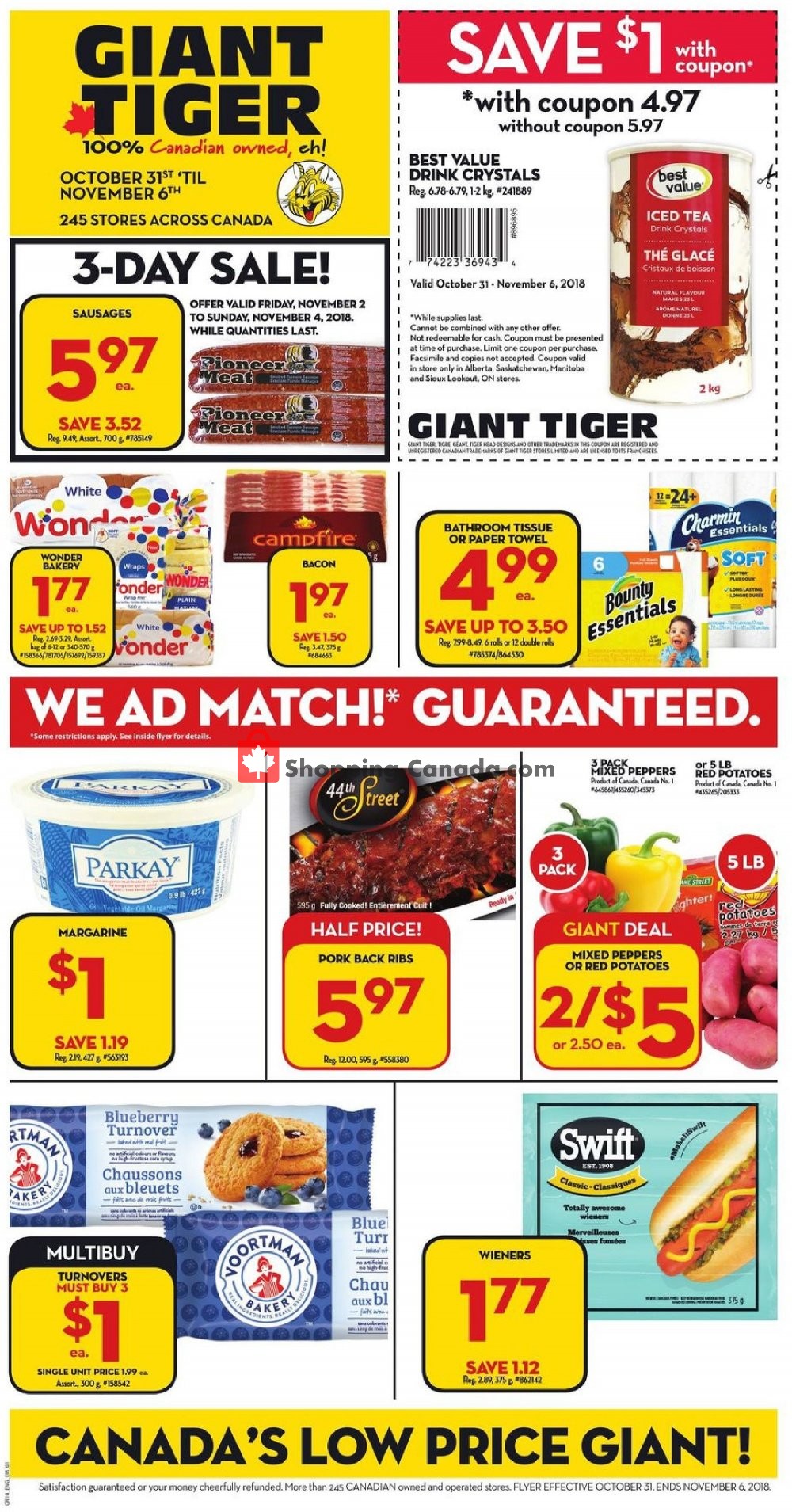 Giant Tiger Canada, flyer (MB) October 31 November 6, 2018