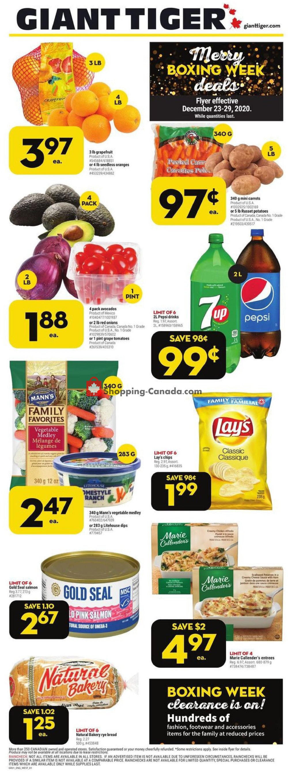 Giant Tiger Canada, flyer (Merry Boxing Week Deals West) December 23 December 29, 2020