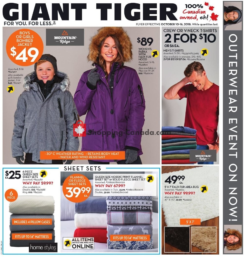 Giant Tiger Canada, flyer (ON) October 10 October 16, 2018