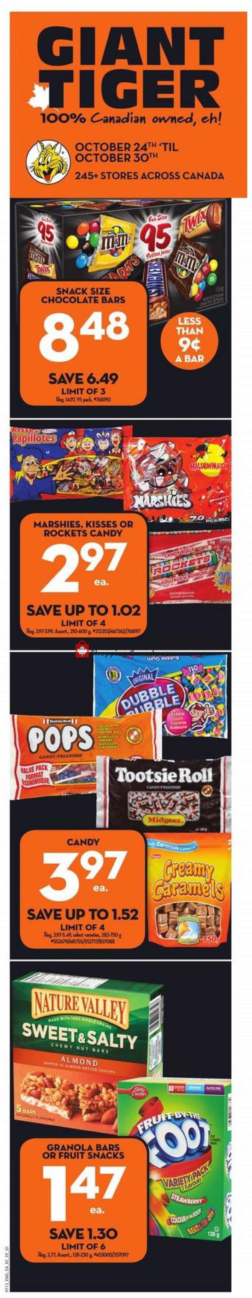Giant Tiger flyer from Wednesday October 24, 2018 to Tuesday October 30, 2018 - page 1