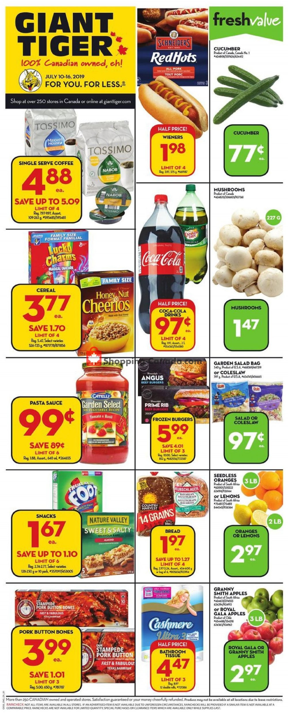 Giant Tiger flyer from Wednesday July 10, 2019 to Tuesday July 16, 2019 - page 1