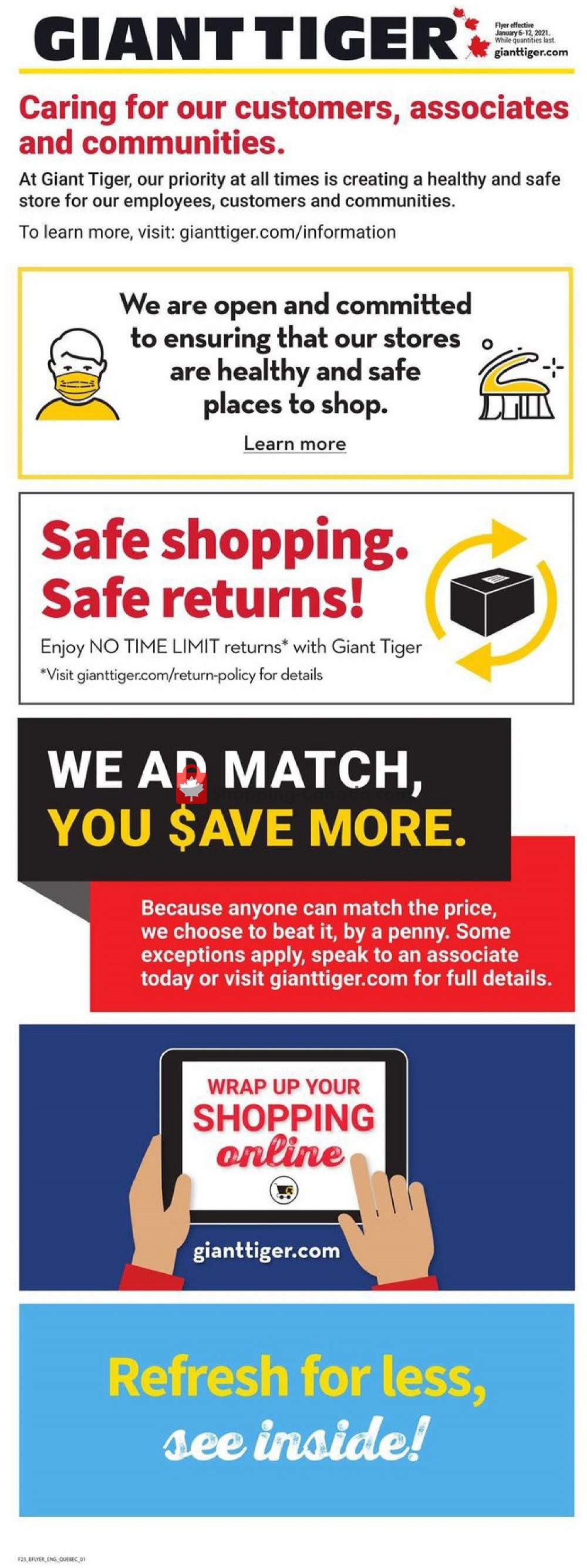 Giant Tiger Canada, flyer (Super Economies QC) January 6 January