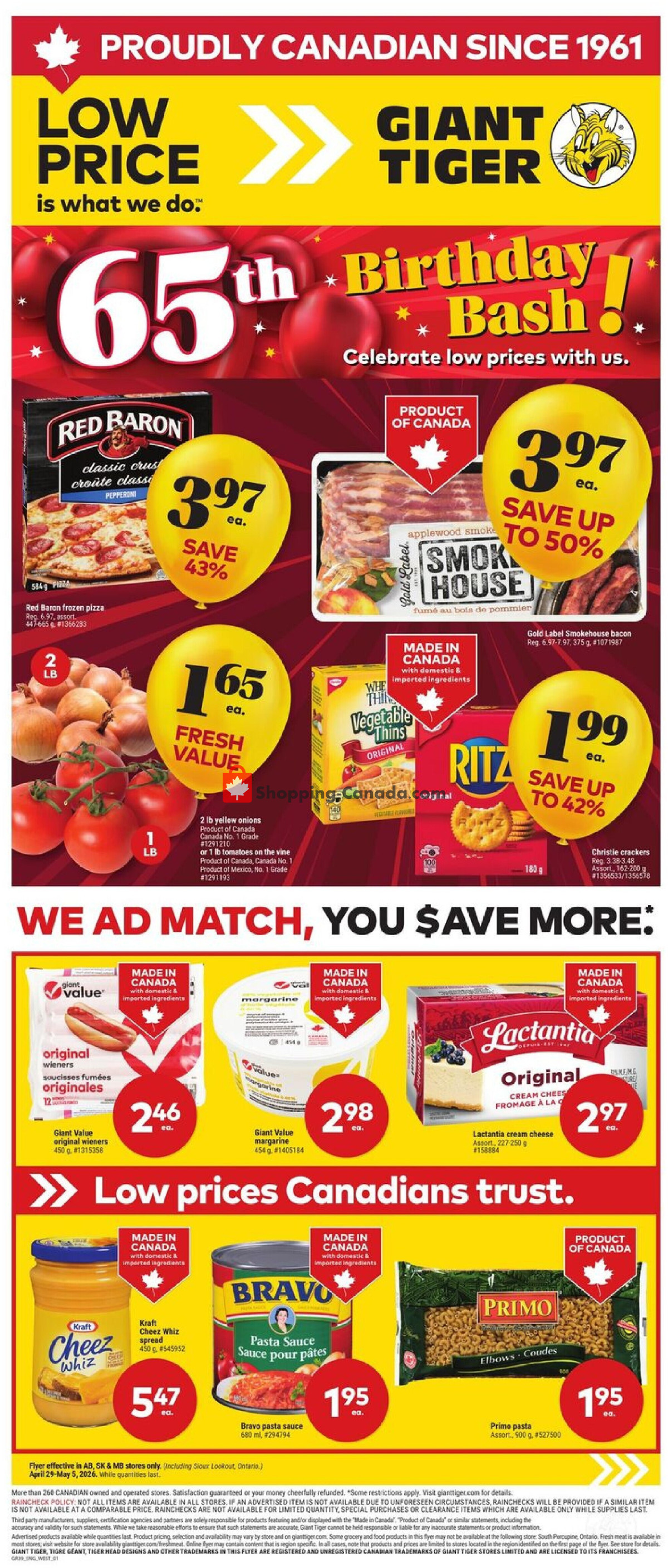 Giant Tiger flyer from Wednesday April 29, 2026 to Tuesday May 5, 2026 - page 1