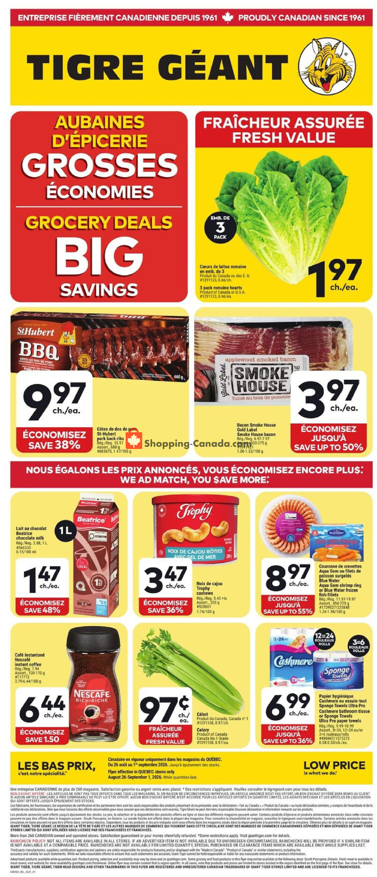 Giant Tiger flyer from Wednesday August 26, 2026 to Tuesday September 1, 2026 - page 1