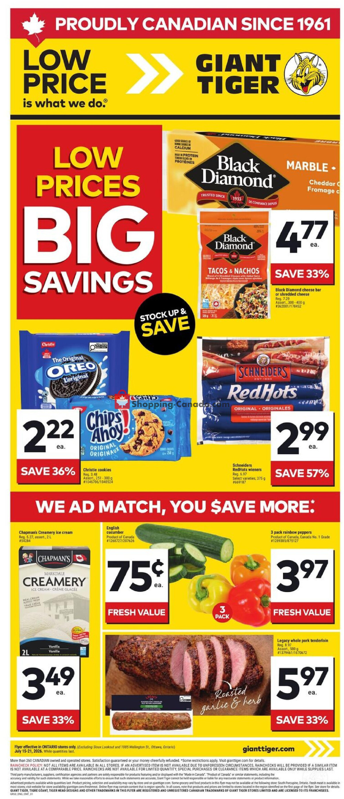 Giant Tiger flyer from Wednesday July 15, 2026 to Tuesday July 21, 2026 - page 1
