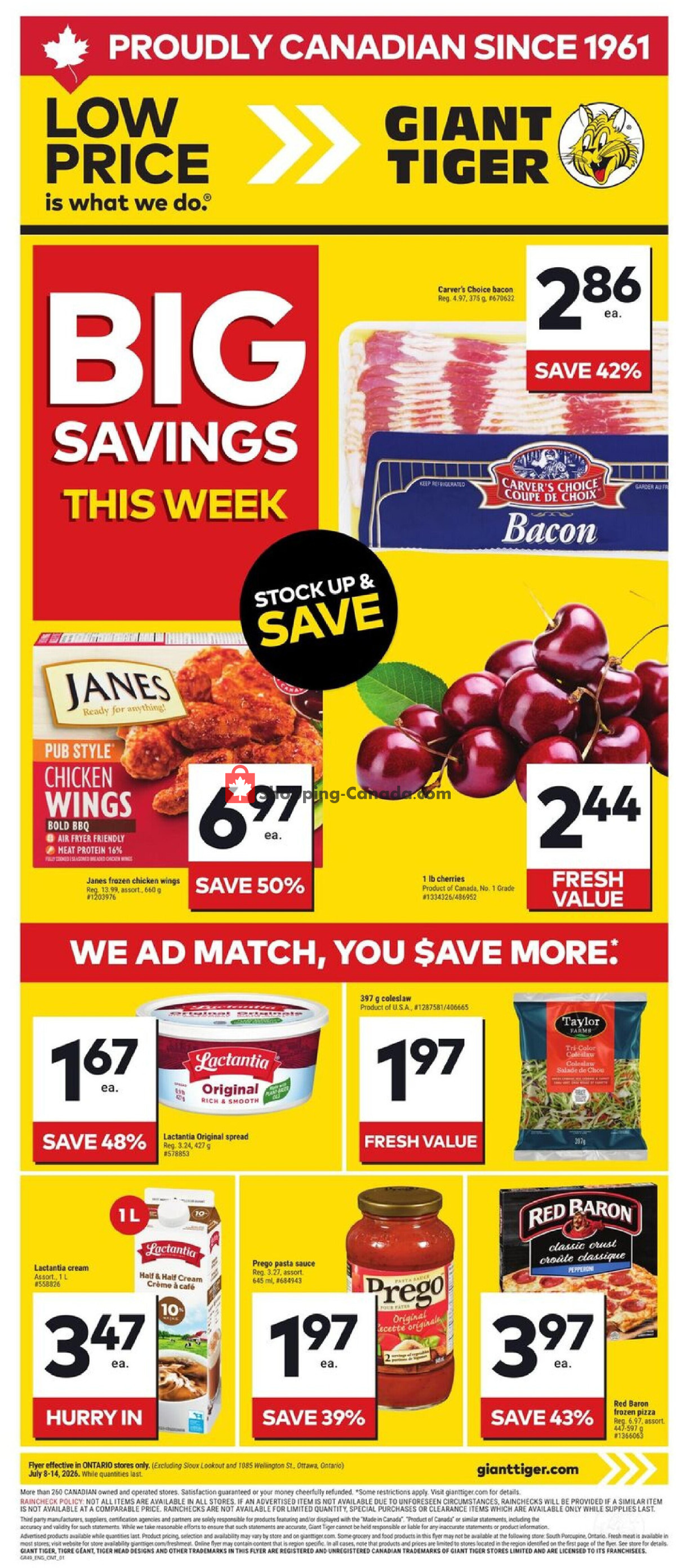 Giant Tiger flyer from Wednesday July 8, 2026 to Tuesday July 14, 2026 - page 1