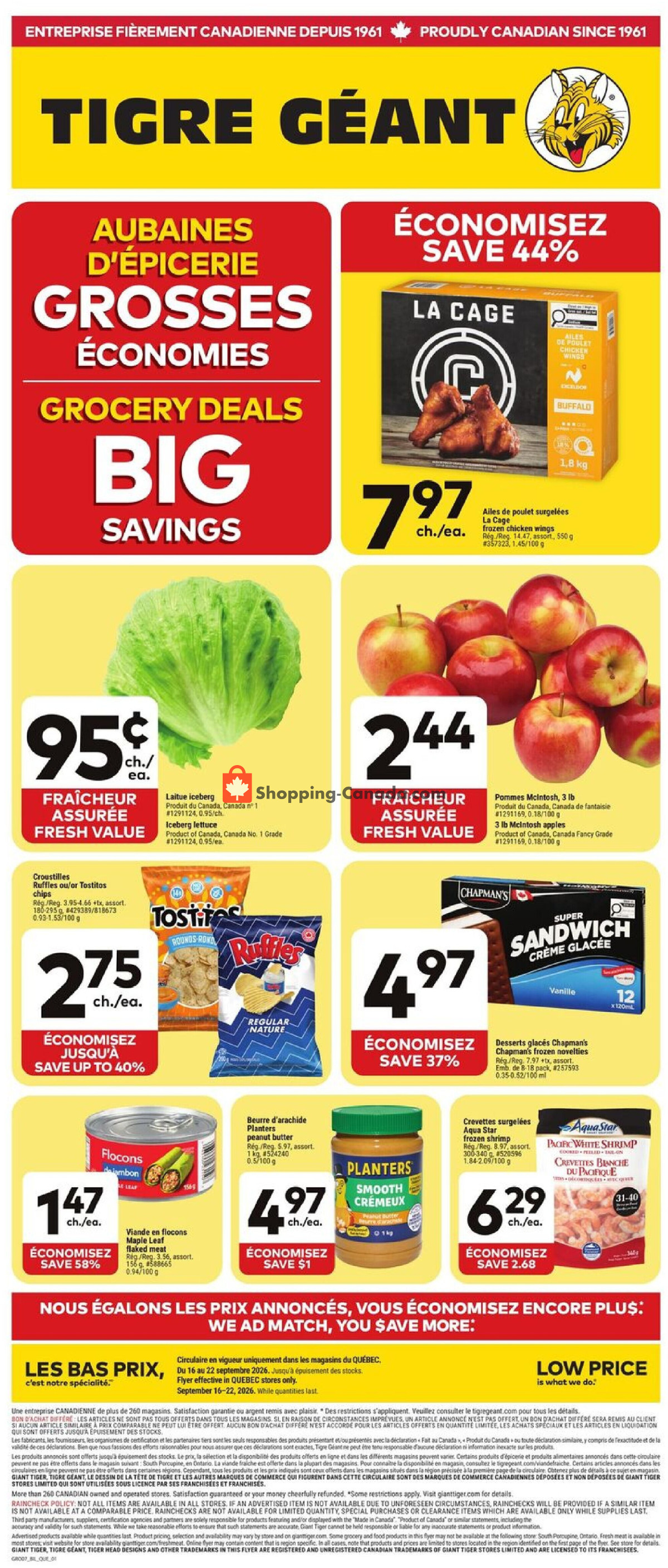 Giant Tiger flyer from Wednesday September 16, 2026 to Tuesday September 22, 2026 - page 1