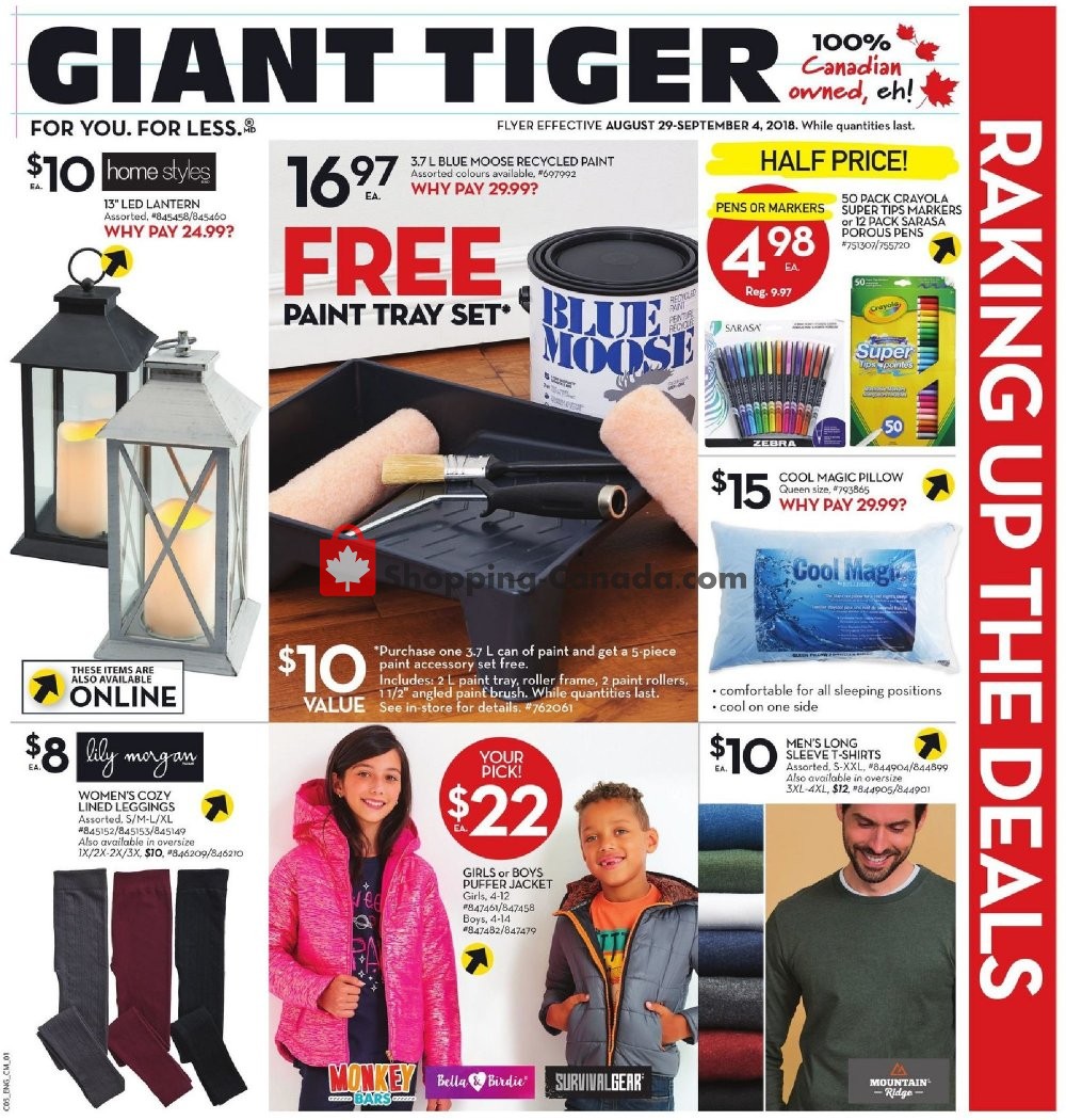 Giant Tiger Canada, flyer West August 29 September 4, 2018