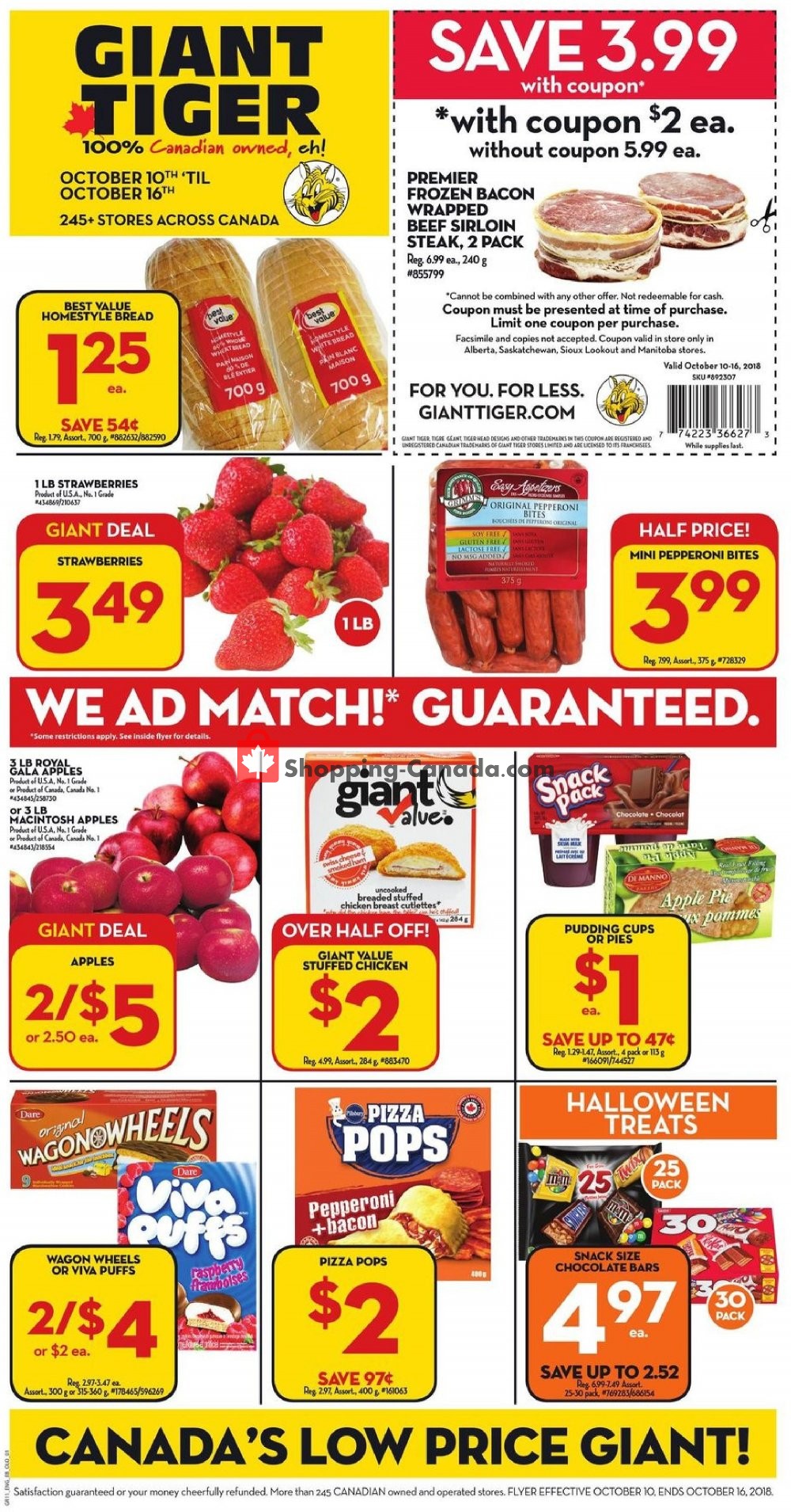 Giant Tiger flyer from Wednesday October 10, 2018 to Tuesday October 16, 2018 - page 1