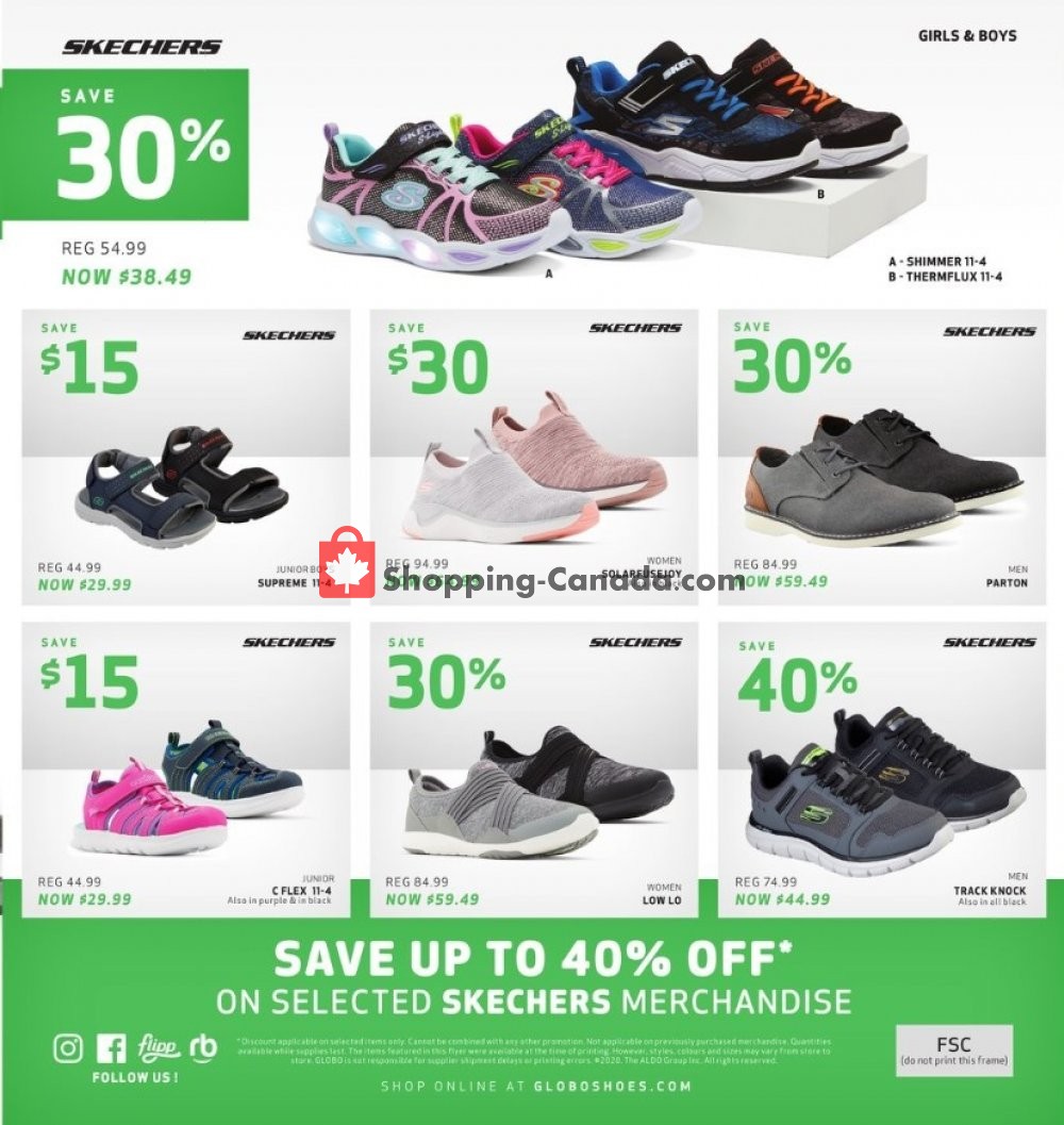 Globo Shoes Canada, flyer (Hot Deals) May 27 June 7