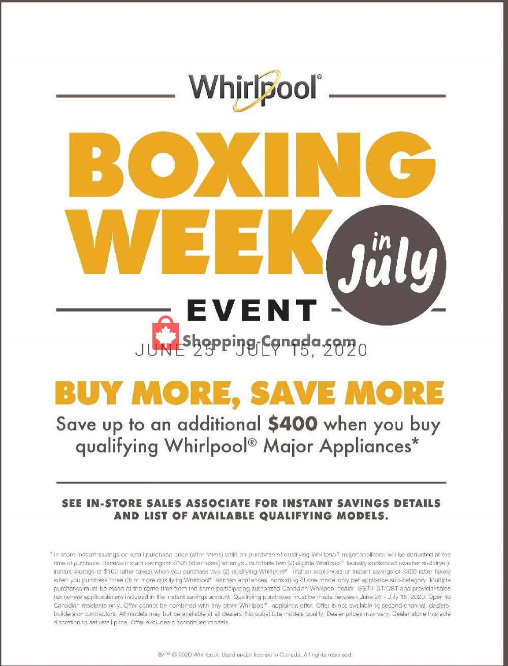GOEMANS APPLIANCES flyer from Thursday June 25, 2020 to Wednesday July 15, 2020 - page 1