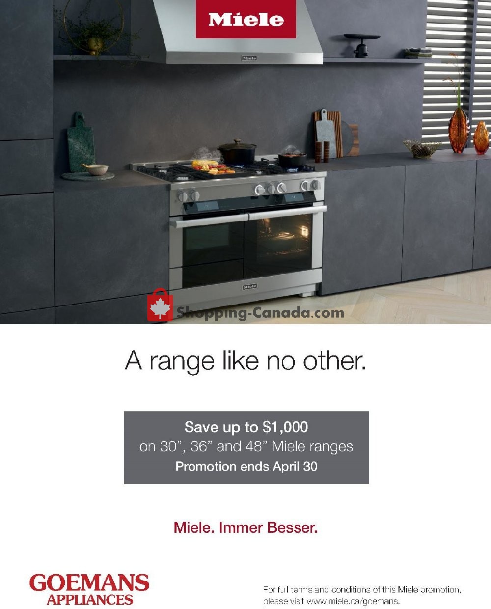 GOEMANS APPLIANCES flyer from Sunday March 1, 2020 to Thursday April 30, 2020 - page 1