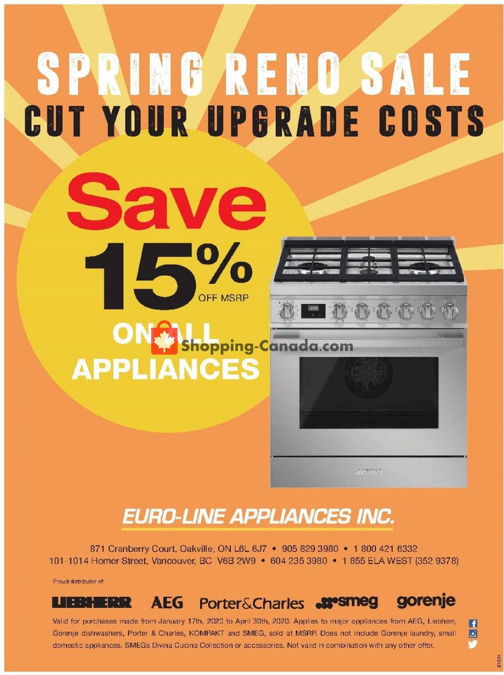 GOEMANS APPLIANCES flyer from Friday January 17, 2020 to Thursday April 30, 2020 - page 1