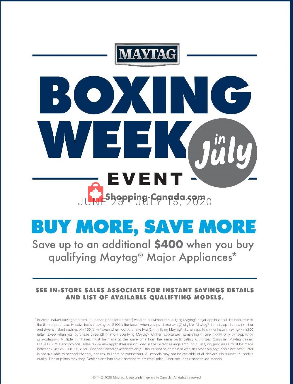 GOEMANS APPLIANCES flyer from Thursday June 25, 2020 to Wednesday July 15, 2020 - page 1