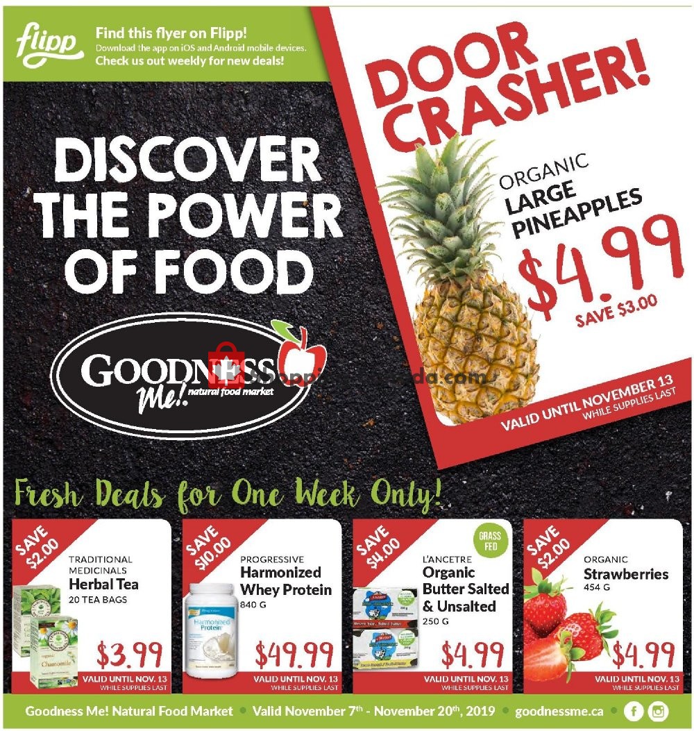 Goodness Me flyer from Thursday November 7, 2019 to Wednesday November 20, 2019 - page 1