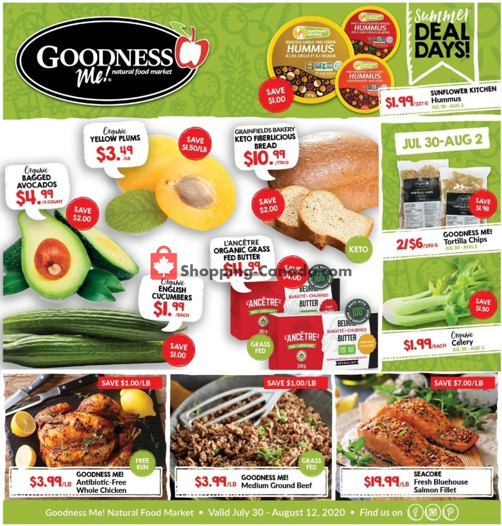 Goodness Me flyer from Thursday July 30, 2020 to Wednesday August 12, 2020 - page 1