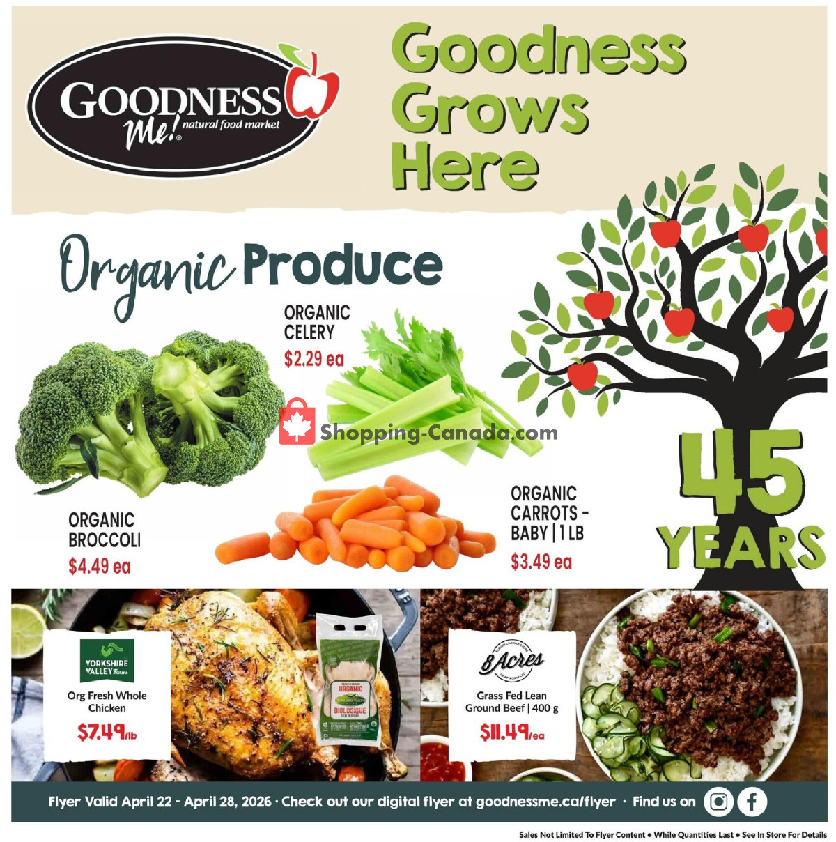 Goodness Me flyer from Wednesday April 22, 2026 to Tuesday April 28, 2026 - page 1