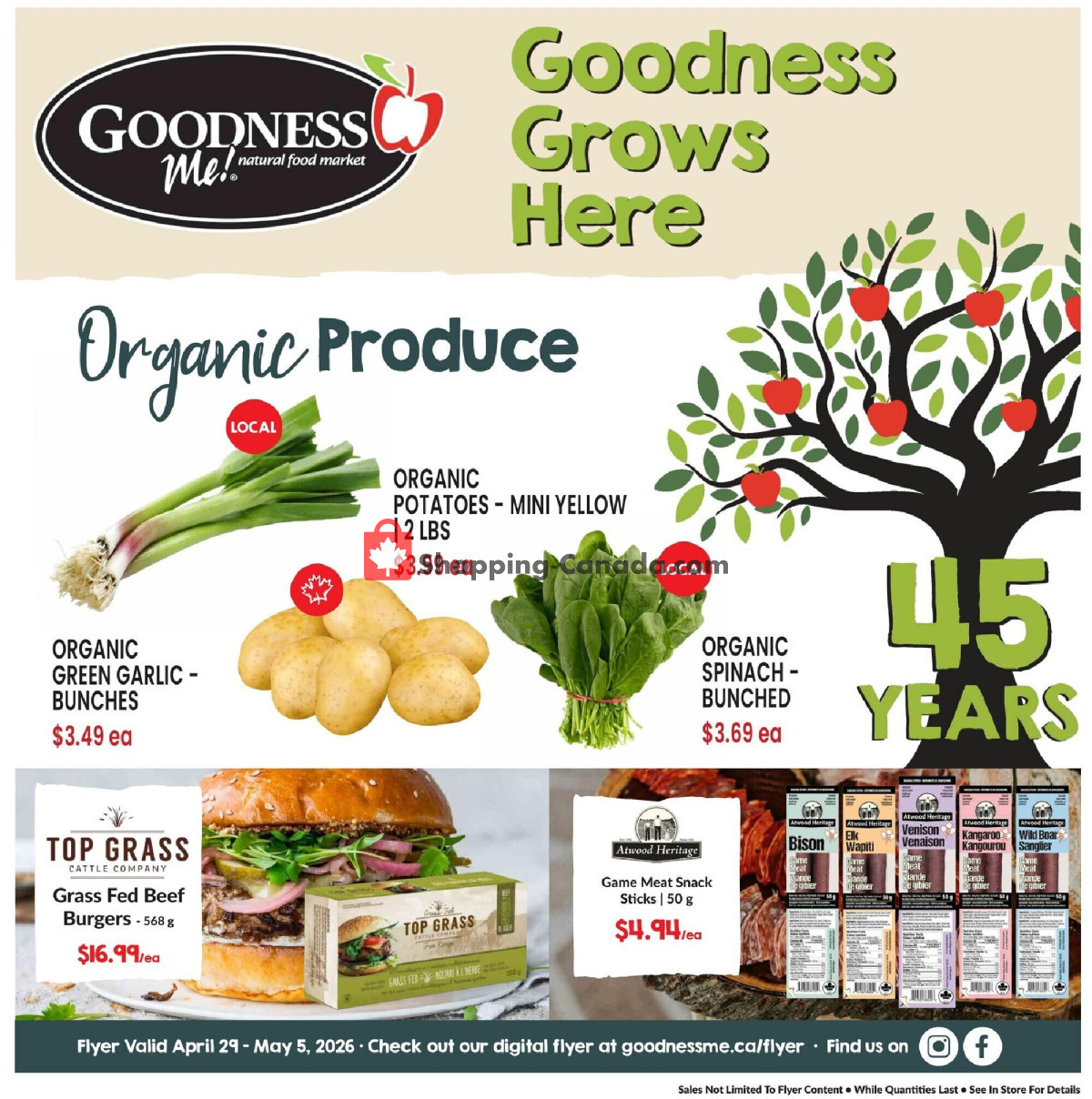 Goodness Me flyer from Wednesday April 29, 2026 to Tuesday May 5, 2026 - page 1
