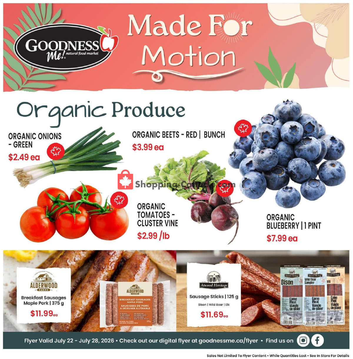 Goodness Me flyer from Wednesday July 22, 2026 to Tuesday July 28, 2026 - page 1