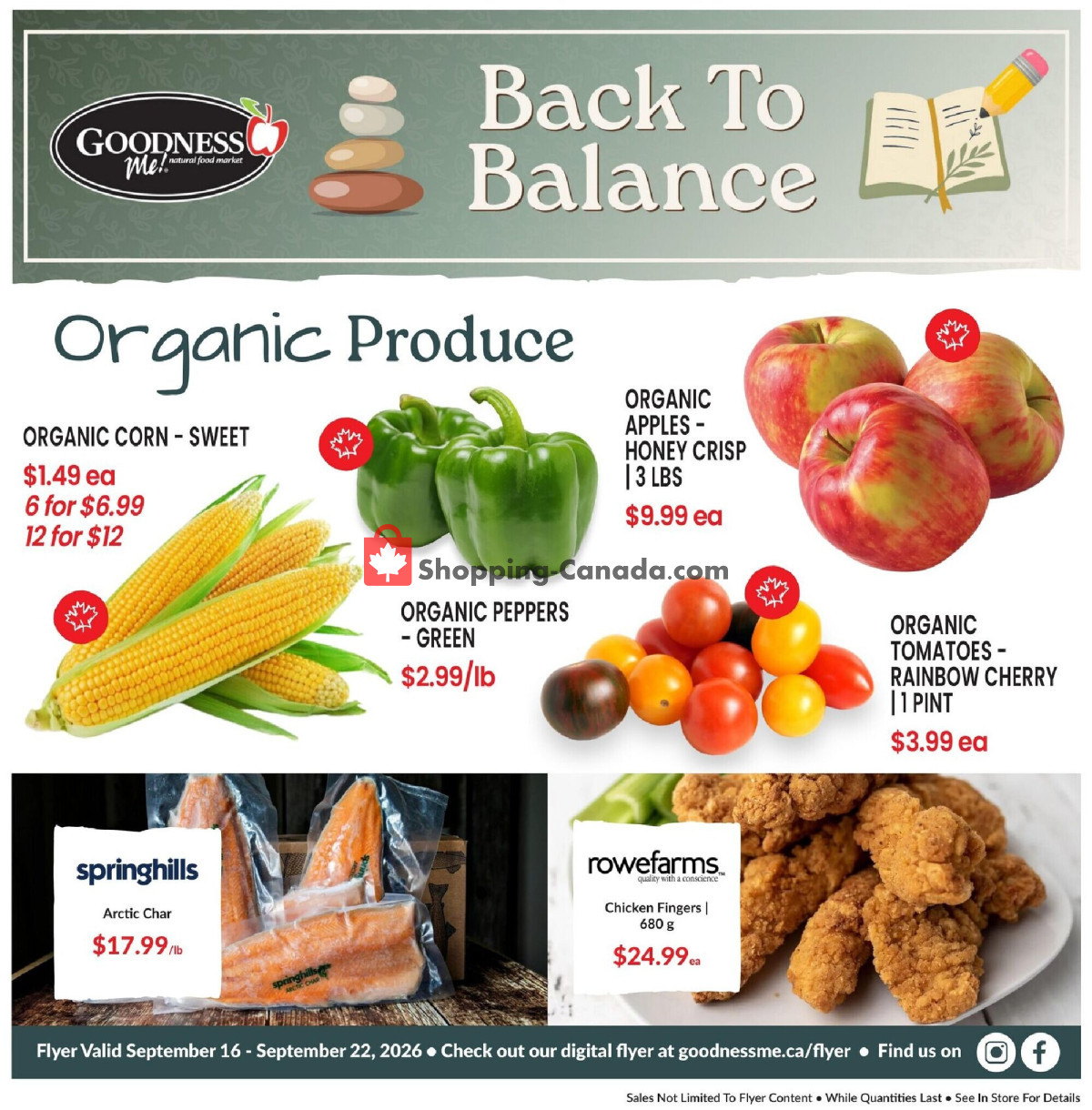 Goodness Me flyer from Wednesday September 16, 2026 to Tuesday September 22, 2026 - page 1