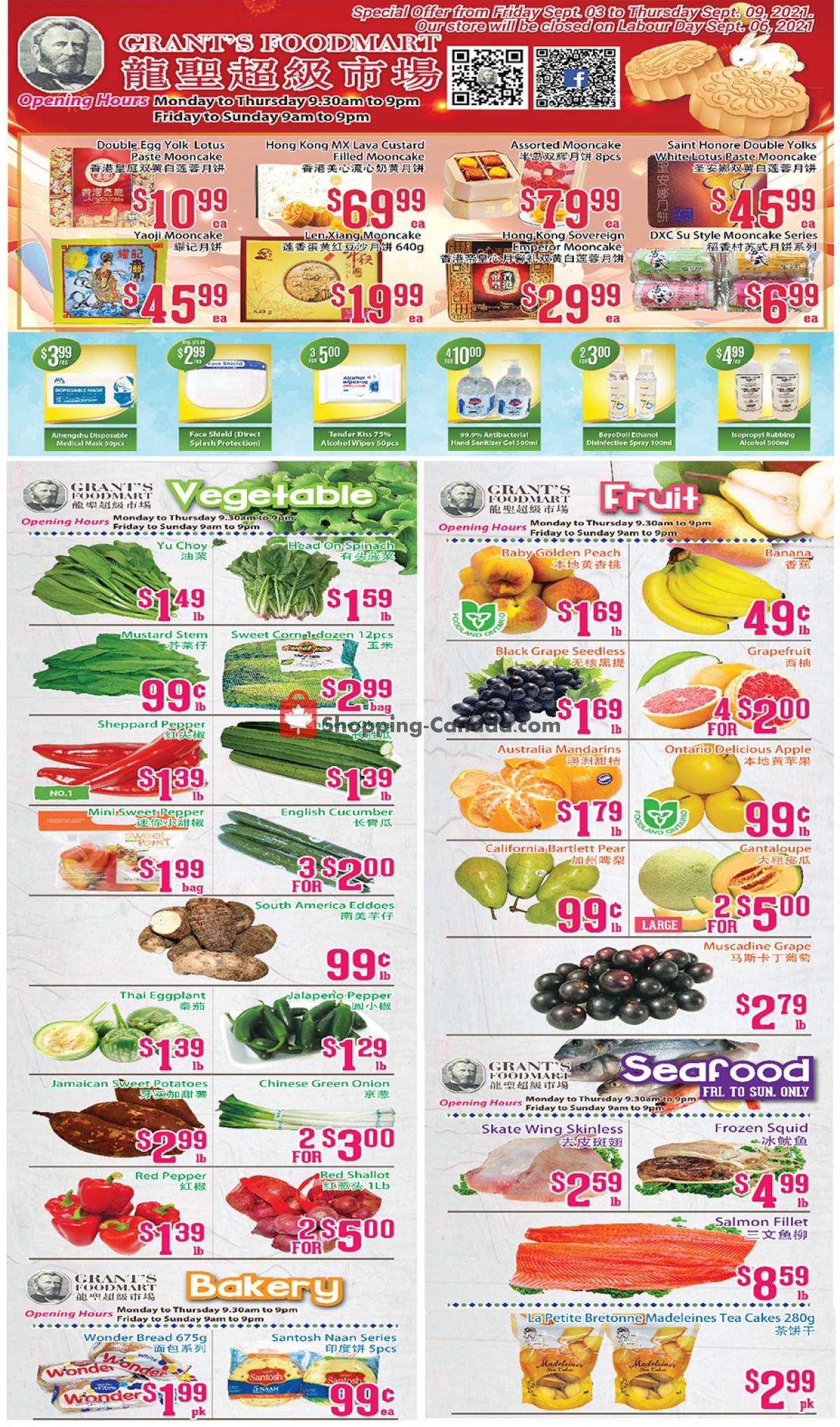 Grant's Foodmart flyer from Friday September 3, 2021 to Thursday September 9, 2021 - page 1