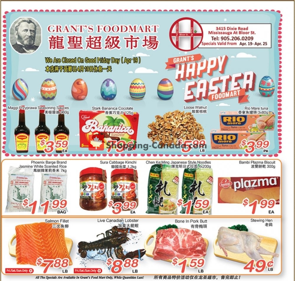Grant's Foodmart flyer from Friday April 19, 2019 to Thursday April 25, 2019 - page 1
