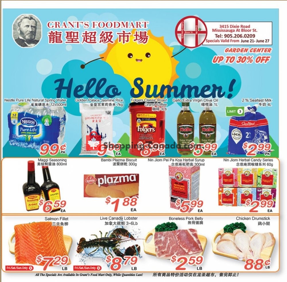 Grant's Foodmart flyer from Friday June 21, 2019 to Thursday June 27, 2019 - page 1