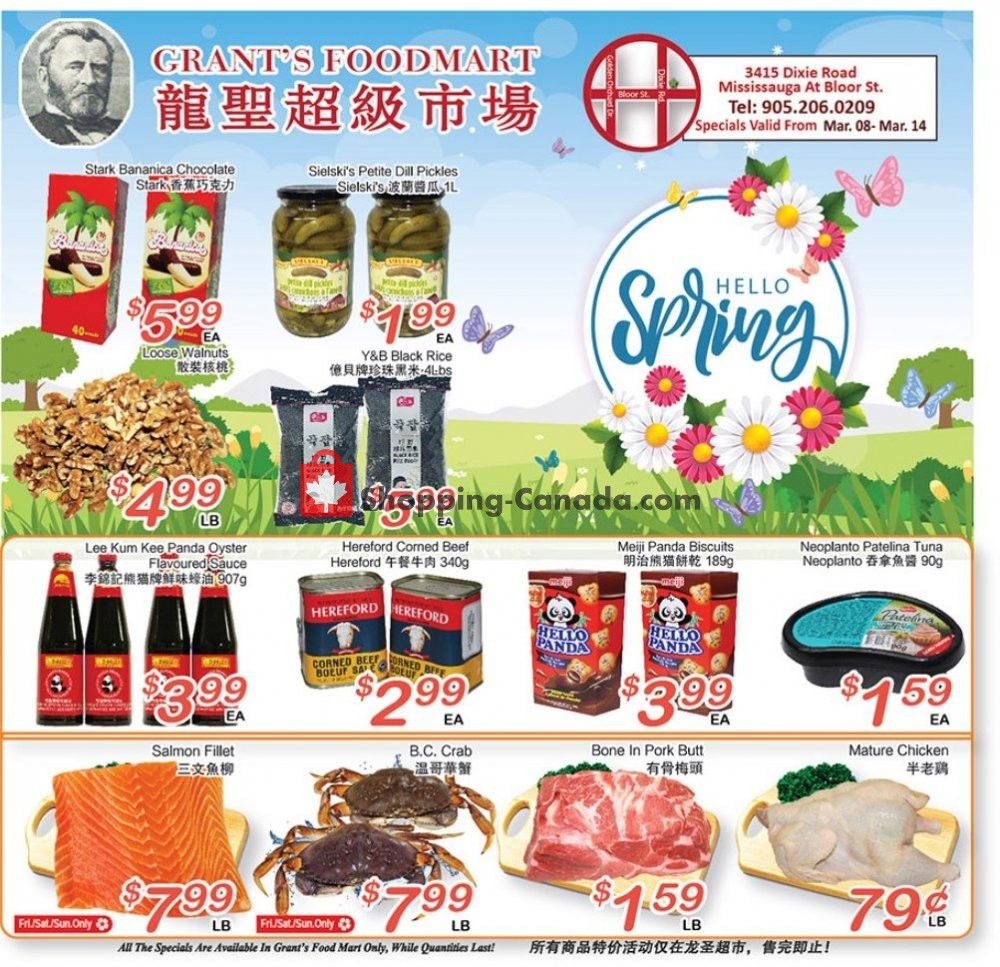 Grant's Foodmart flyer from Friday March 8, 2019 to Thursday March 14, 2019 - page 1