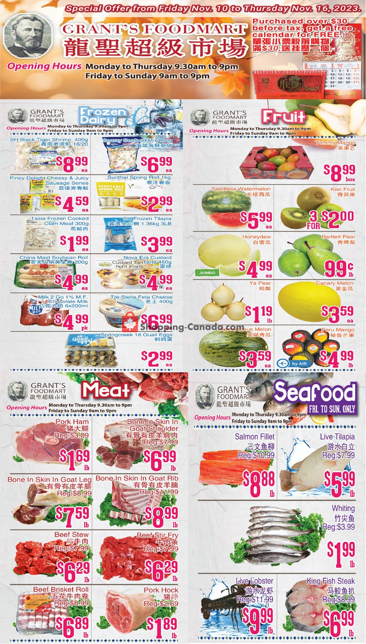 Grant's Foodmart flyer from Friday November 10, 2023 to Thursday November 16, 2023 - page 2