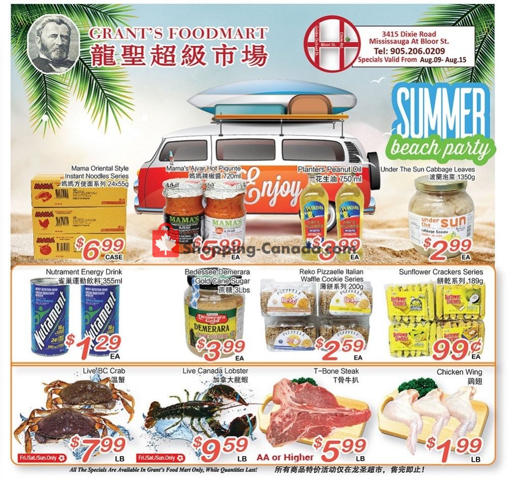 Grant's Foodmart flyer from Friday August 9, 2019 to Thursday August 15, 2019 - page 1