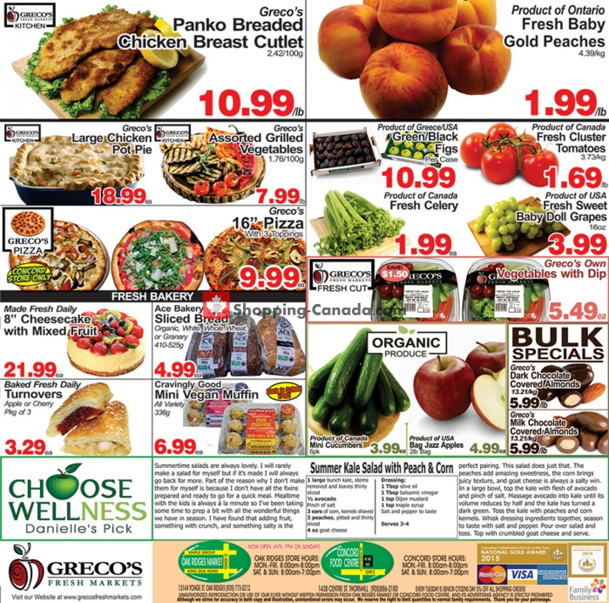 Greco's Fresh Markets Canada, flyer (Amazing Savings) August 19