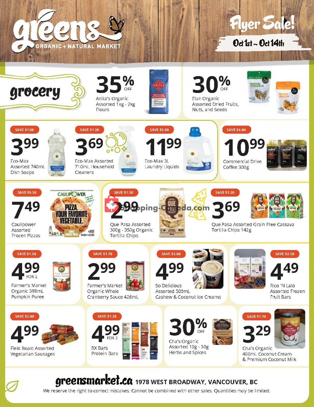 Greens Market flyer from Friday October 1, 2021 to Thursday October 14, 2021 - page 1