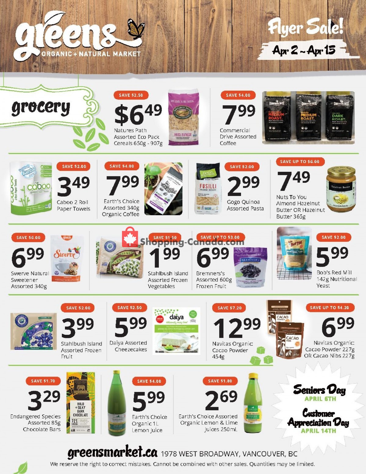 Greens Market flyer from Friday April 2, 2021 to Thursday April 15, 2021 - page 1