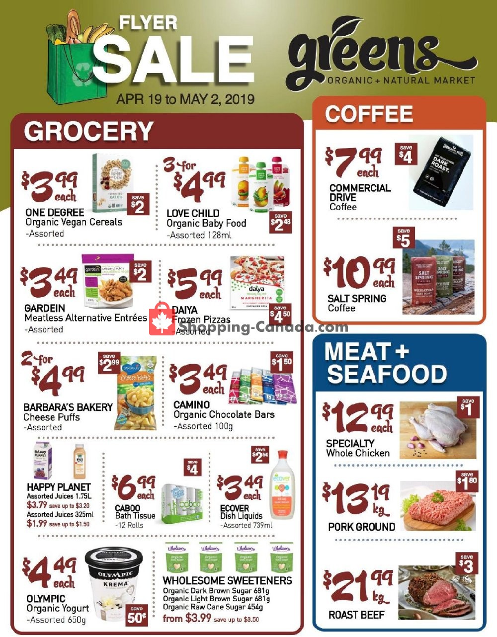 Greens Market flyer from Friday April 19, 2019 to Thursday May 2, 2019 - page 1